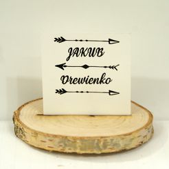 Winietka z podstawką z drewna brzozowego - Wzór 4
