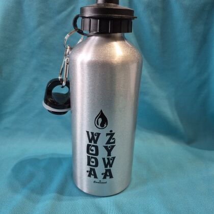 Butelka aluminiowa srebrna 600ml Woda Żywa