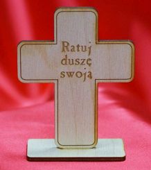 Krzyż drewniany stojący 10 cm