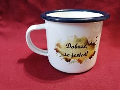 Kubek metalowy Dobrze że jesteś wzór 3