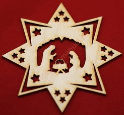 Ozdoba świąteczna z drewna duża wzór 1