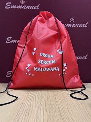 Plecak czerwony Droga sercem malowana