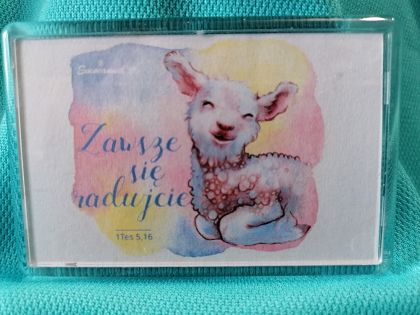 Magnes akrylowy 7,5 x 5 cm Zawsze się radujcie