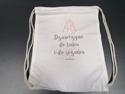 Plecak kolorowy biały Dziewczyna do tańca i do różańca - baletki