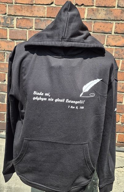 Bluza z kapturem czarna Biada mi gdybym nie głosił Ewangelii