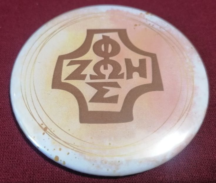 Przypinka button 7,8 cm Foska wzór 2