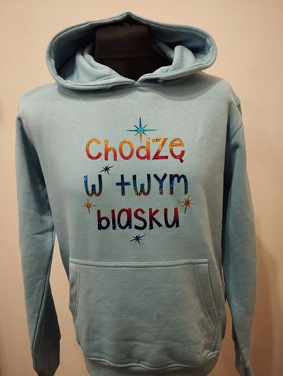 Bluza z kapturem niebieska - Chodzę w twym blasku