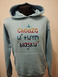 Bluza z kapturem niebieska - Chodzę w twym blasku