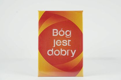 Magnes metalowy 8 x 5,5 cm Bóg jest dobry