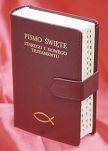 Pismo Święte skóra ze skorowidzem zamykane na magnes - koloru bordowego