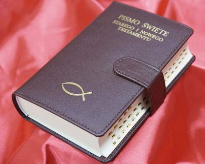 Pismo Święte skóra ze skorowidzem zamykane na magnes - mały format