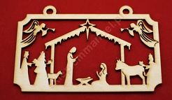 Ozdoba świąteczna z drewna mała wzór 6