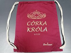 Plecak kolorowy bordowy Córka Króla