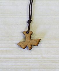 Zawieszka drewniana Duch Św.-Gołębica na sznurku