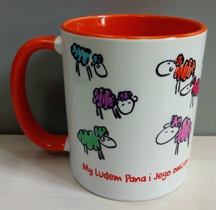 Kubek z kolorowym wnętrzem - My ludem Pana i jego owcami