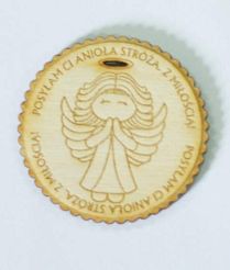 Zawieszka drewniana anioł stróż (5 cm)