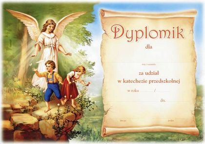 Dyplomik ukończenia katechizacji w przedszkolu wzór 9