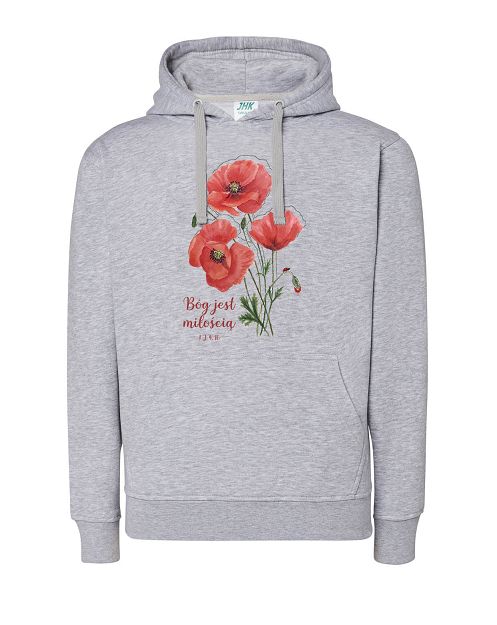 Bluza z kapturem szara Bóg jest miłością