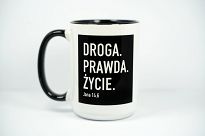 Kubek z kolorowym wnętrzem 440 ml -  DROGA, PRAWDA, ŻYCIE - 2
