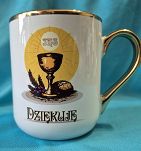 Kubek biały ze złotym rantem 330ml IHS Dziękuję - 2