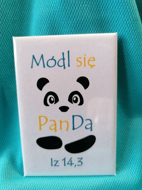 Magnes metalowy 8 x 5,5 cm Módl się Pan da