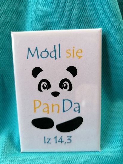 Magnes metalowy 8 x 5,5 cm Módl się Pan da