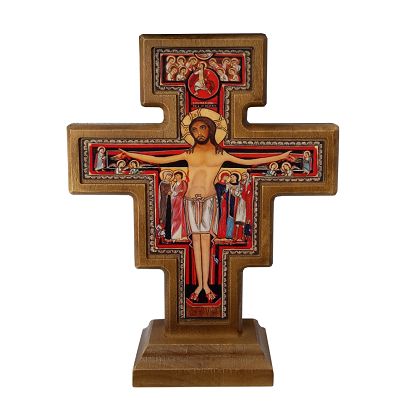 Krzyż San Damiano stojący 14 cm