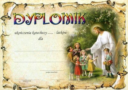 Dyplomik ukończenia katechezy  wzór 12