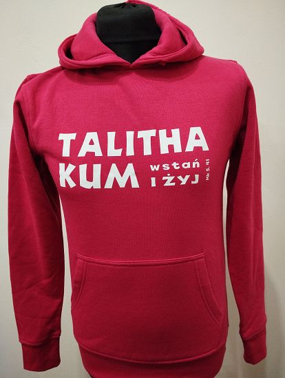 Bluza z kapturem różowa - Talitha kum. Wstań i żyj!