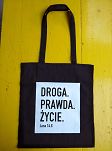 Torba bawełniana kolorowa z nadrukiem Droga Prawda Życie - 6