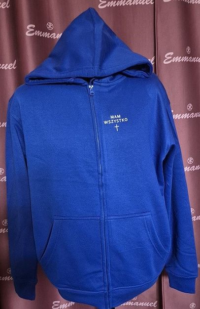 Bluza z kapturem rozpinana niebieska Mam Wszystko
