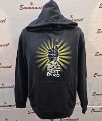 Bluza z kapturem czarna Bóg jest spoko