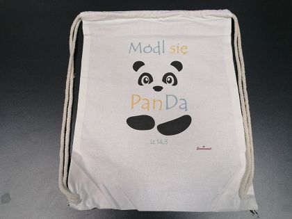 Plecak kolorowy biały Módl się Pan da