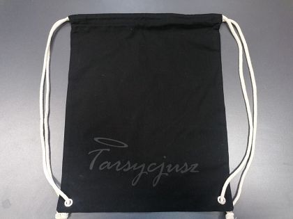 Plecak kolorowy czarny z napisem TARSYCJUSZ (aureola)