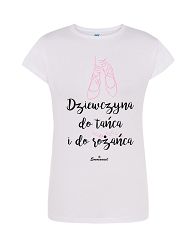 Koszulka damska Dziewczyna do tańca i do różańca wzór Baletki