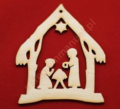 Ozdoba świąteczna z drewna mała wzór 7