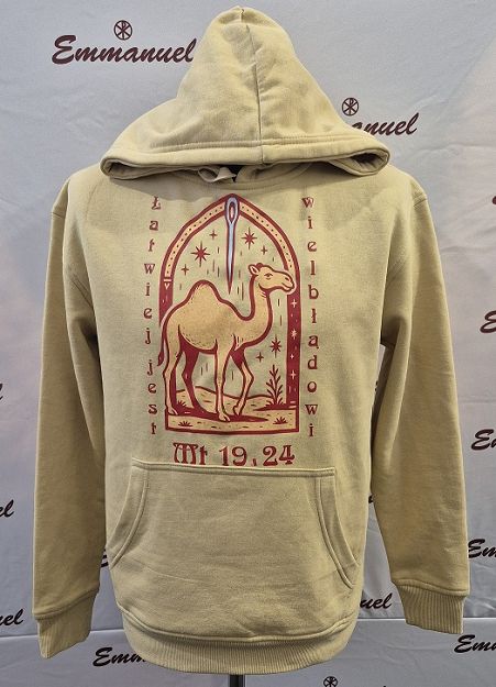 Bluza z kapturem piaskowa Łatwiej jest wielbłądowi...