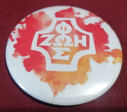 Przypinka button 7,8 cm czerwona Foska