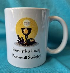 Kubek biały Pamiątka Pierwszej Komunii św. Módl się Pan da