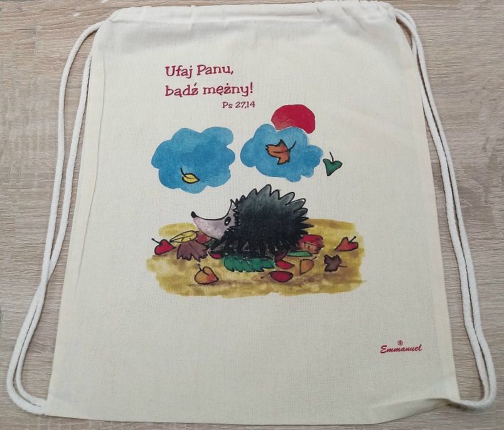 Plecak bawełniany Ufaj Panu, bądź mężny