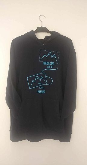 Bluza z kapturem czarna - Wiara góry przenosi