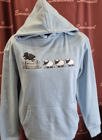 Bluza z kapturem niebieska 100 owieczek