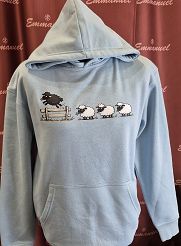 Bluza z kapturem niebieska 100 owieczek