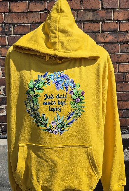 Bluza z kapturem żółta Już dziś może być lepiej