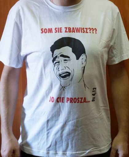 Koszulka T-shirt biała SOM SIE ZBAWISZ??? JO CIE PROSZA...