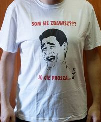 Koszulka T-shirt biała SOM SIE ZBAWISZ??? JO CIE PROSZA...