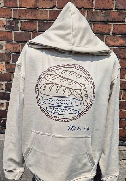 Bluza z kapturem piaskowa Pięć Chlebów