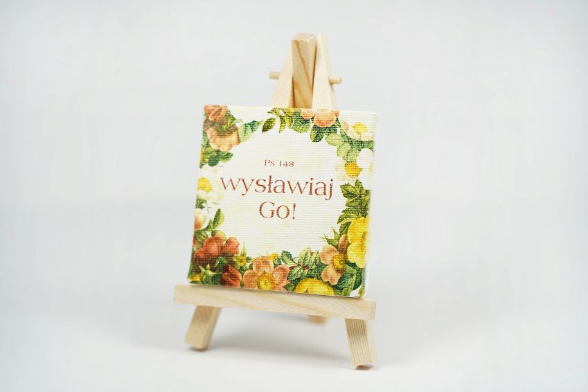 Mini płótno malarskie z nadrukiem Wysławiaj Go! Ps 148