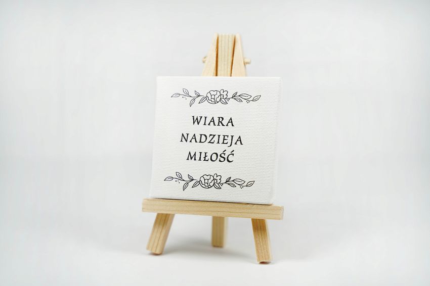 Mini płótno malarskie z nadrukiem Wiara, nadzieja, miłość