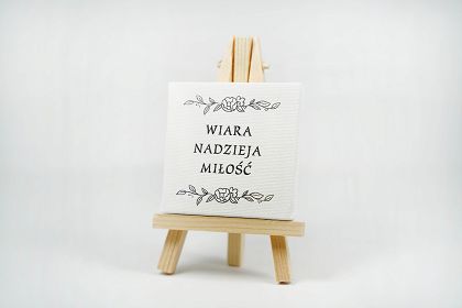 Mini płótno malarskie z nadrukiem Wiara, nadzieja, miłość